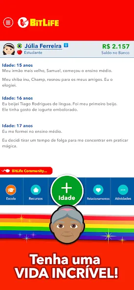 BitLife BR - Simulação de vida — скачать мод: Dinheiro ilimitado e tudo desbloqueado — скриншот 4 BitLife BR - Simulação de vida — скачать мод: Dinheiro ilimitado e tudo desbloqueado — скриншот 4