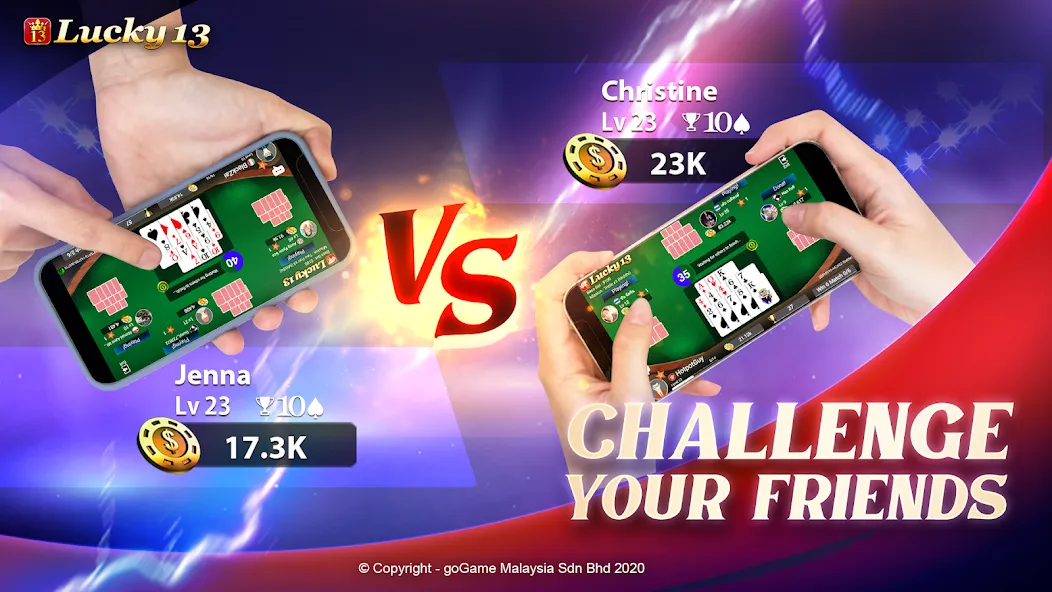 Lucky 13: 13 Poker Puzzle взлом APK — Безлимитные монеты и подсказки — скриншот 1 Lucky 13: 13 Poker Puzzle взлом APK — Безлимитные монеты и подсказки — скриншот 1