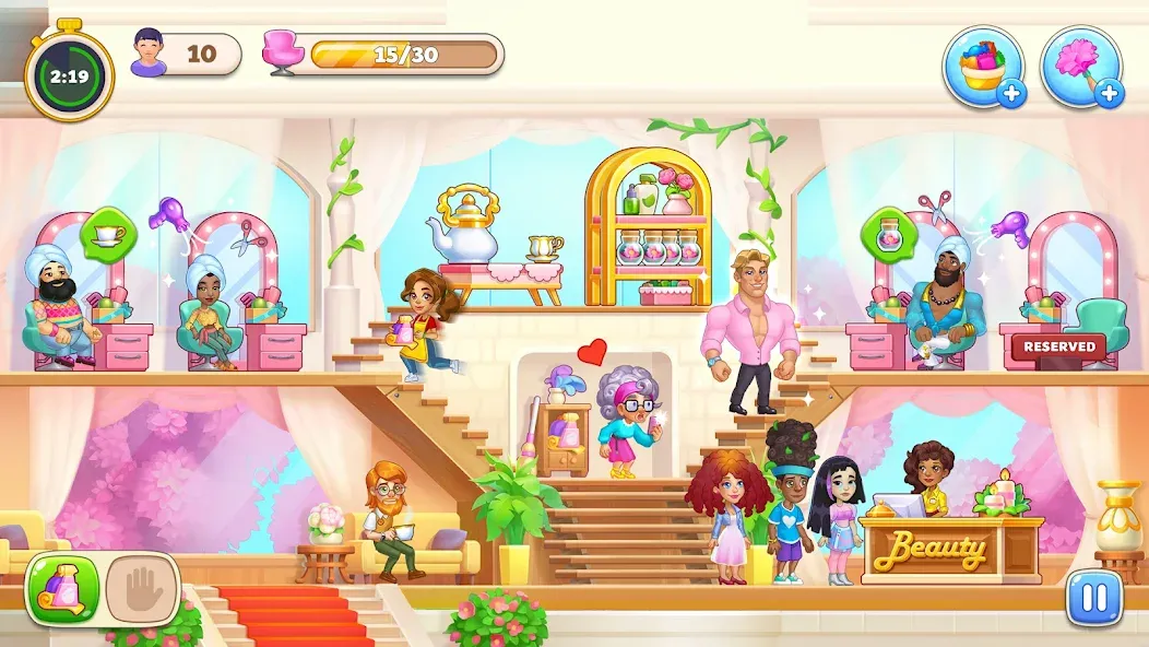 Makeover Salon: Beauty Mania — скачать мод: Безлимитные деньги и все предметы — скриншот 2 Makeover Salon: Beauty Mania — скачать мод: Безлимитные деньги и все предметы — скриншот 2