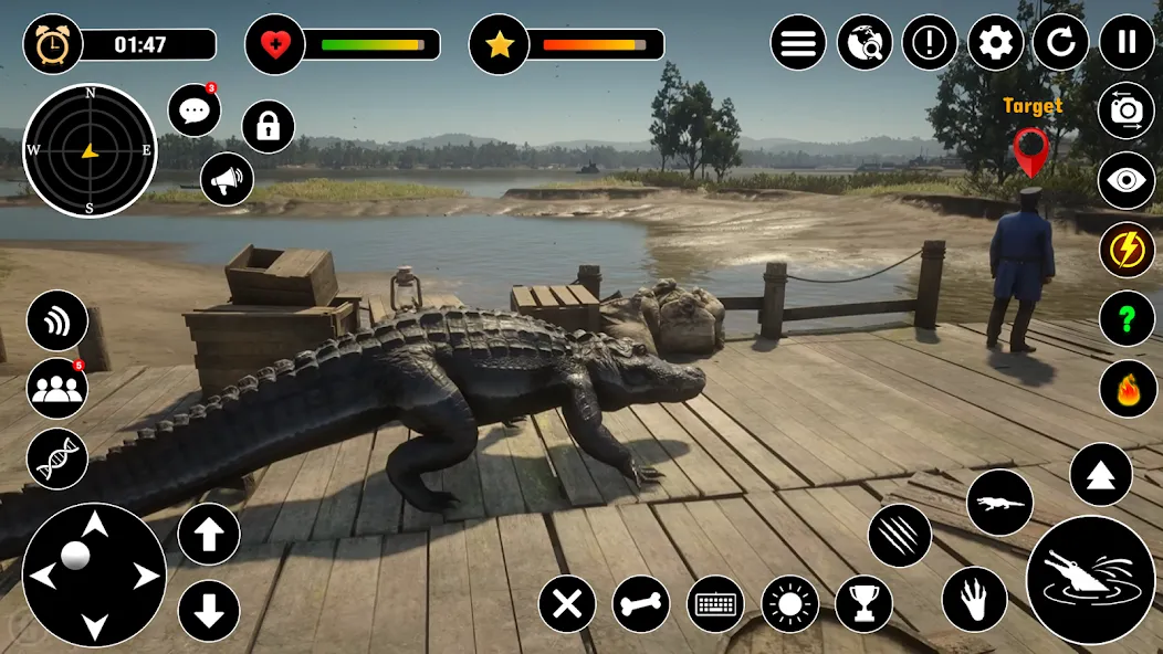 Скачать Animal Crocodile Attack Sim на Андроид с модом — Много денег и без рекламы — скриншот 2