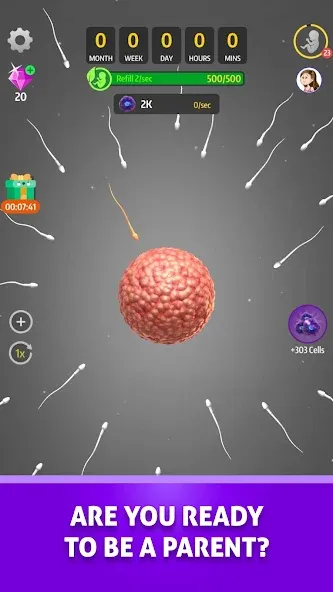 Idle 9 Months на телефон — скачать мод: Безлимитные деньги и ускоренная беременность — скриншот 1