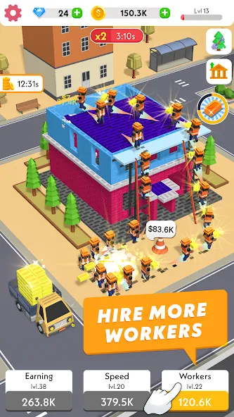 Idle Construction 3D MOD APK скачать на Андроид — Безлимитные деньги и ресурсы — скриншот 3 Idle Construction 3D MOD APK скачать на Андроид — Безлимитные деньги и ресурсы — скриншот 3