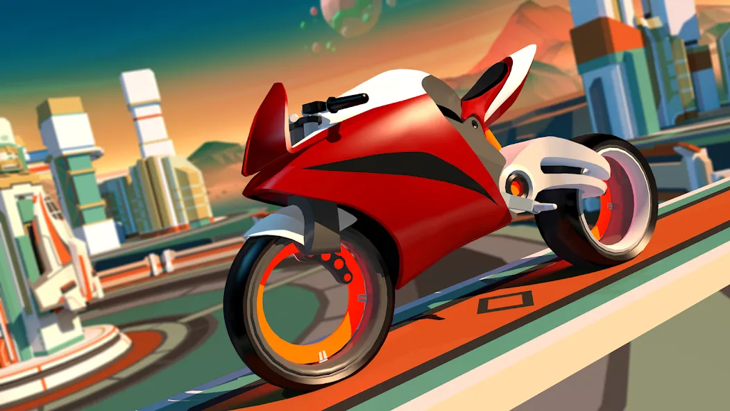 Скачать Gravity Rider: Space Bike Race бесплатно — Безлимитные деньги и топливо — скриншот 2