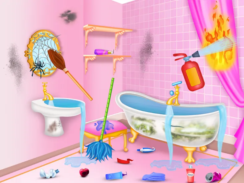 Princess house cleaning advent — взломанная версия, Безлимитные монеты и все комнаты открыты — скриншот 5 Princess house cleaning advent — взломанная версия, Безлимитные монеты и все комнаты открыты — скриншот 5