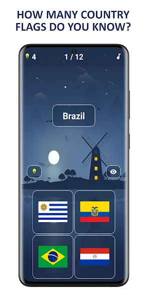 Flags of World Countries Quiz MOD APK: Все флаги и уровни открыты — скриншот 1 Flags of World Countries Quiz MOD APK: Все флаги и уровни открыты — скриншот 1