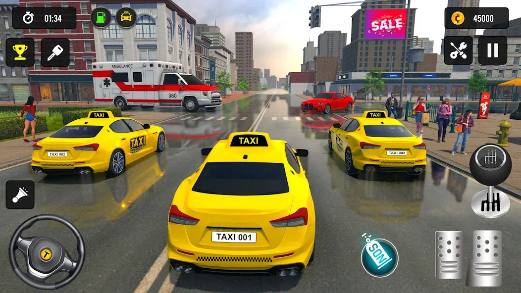 Taxi Simulator 3d Taxi Driver бесплатно на Андроид — мод: Безлимитные деньги и машины — скриншот 4