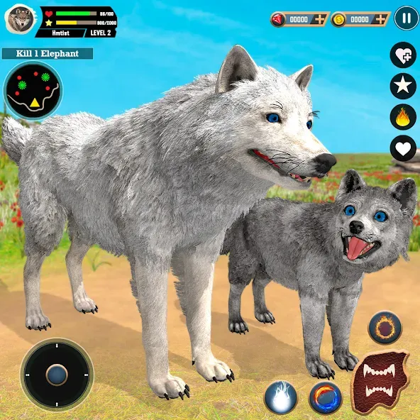 Скачать Wild Wolf Simulator Games мод — Безлимитные деньги и энергия — скриншот 1 Скачать Wild Wolf Simulator Games мод — Безлимитные деньги и энергия — скриншот 1