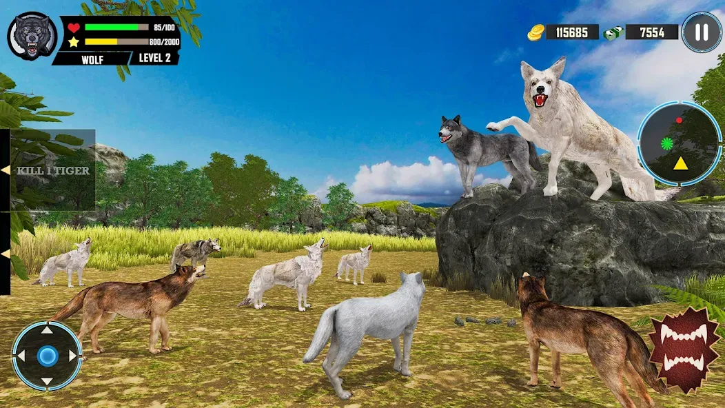 Скачать Wild Wolf Simulator Games мод — Безлимитные деньги и энергия — скриншот 5 Скачать Wild Wolf Simulator Games мод — Безлимитные деньги и энергия — скриншот 5