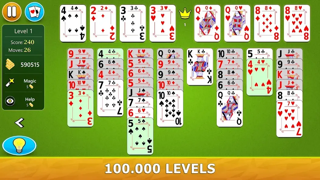 Скачать FreeCell Solitaire - Card Game мод — Безлимитные подсказки и отмена ходов — скриншот 2