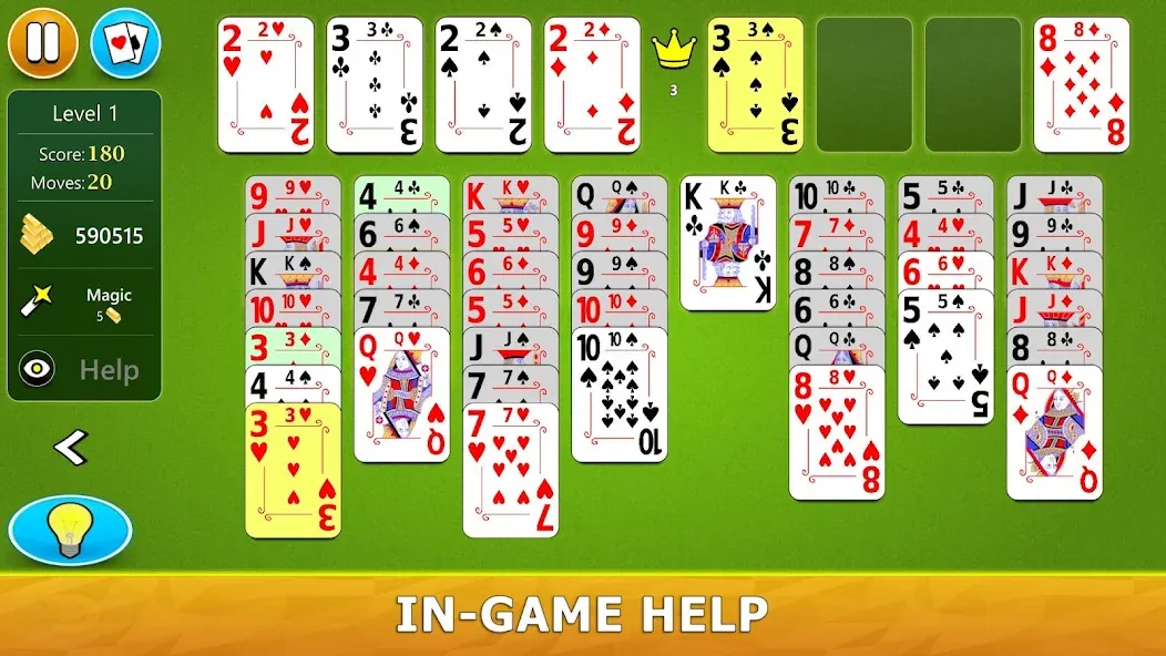 Скачать FreeCell Solitaire - Card Game мод — Безлимитные подсказки и отмена ходов — скриншот 5