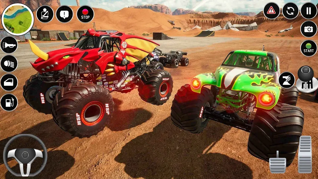Скачать Extreme Monster Truck Game 3D мод — Безлимитные деньги и топливо — скриншот 3 Скачать Extreme Monster Truck Game 3D мод — Безлимитные деньги и топливо — скриншот 3