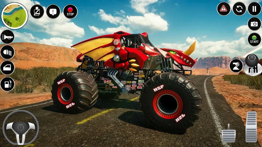 Скачать Extreme Monster Truck Game 3D мод — Безлимитные деньги и топливо — скриншот 4 Скачать Extreme Monster Truck Game 3D мод — Безлимитные деньги и топливо — скриншот 4