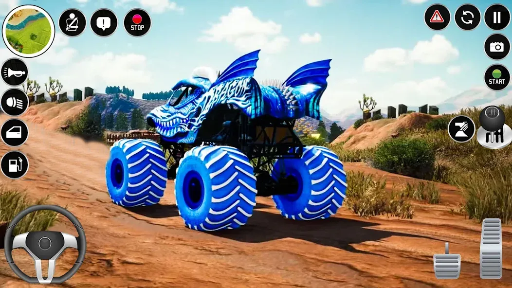 Скачать Extreme Monster Truck Game 3D мод — Безлимитные деньги и топливо — скриншот 5 Скачать Extreme Monster Truck Game 3D мод — Безлимитные деньги и топливо — скриншот 5