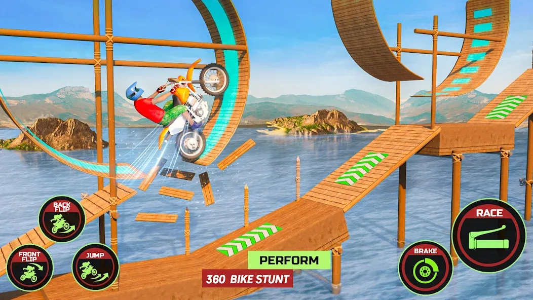 Motor Bike Stunt Racing Games — последняя версия с модом (Безлимитные деньги и все байки) — скриншот 2