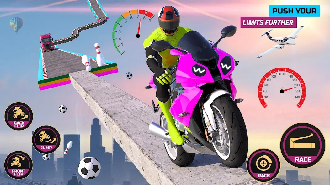 Скачать взлом Racing Bike Stunt Games Master — Безлимитные деньги и всё открыто — скриншот 1 Скачать взлом Racing Bike Stunt Games Master — Безлимитные деньги и всё открыто — скриншот 1
