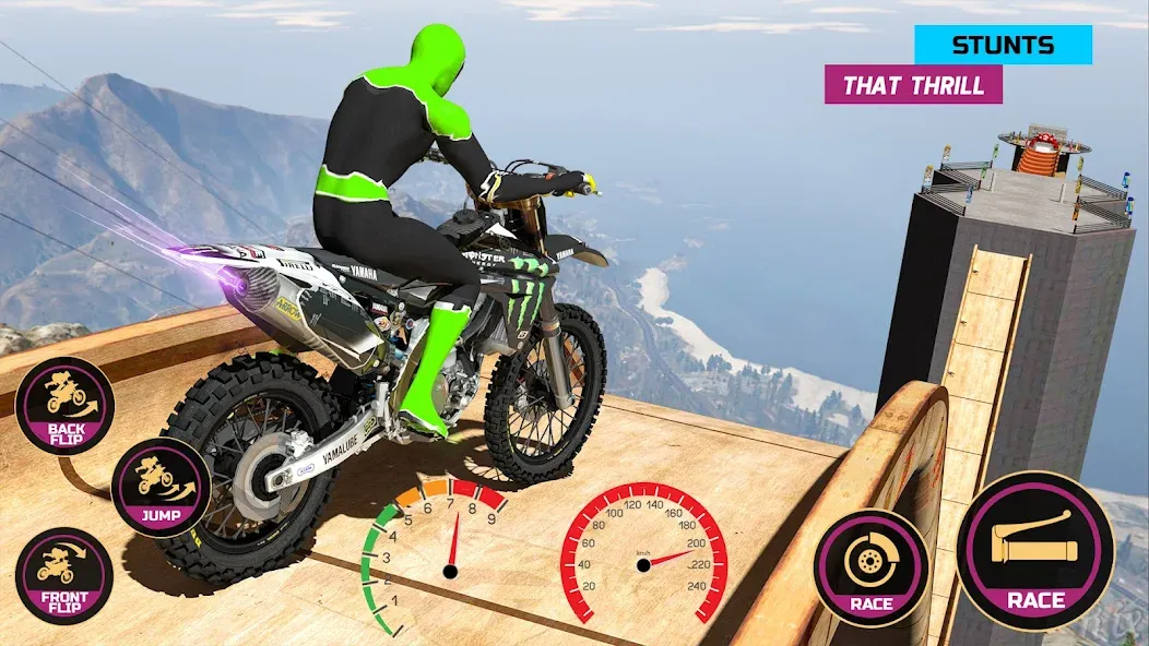 Скачать взлом Racing Bike Stunt Games Master — Безлимитные деньги и всё открыто — скриншот 2 Скачать взлом Racing Bike Stunt Games Master — Безлимитные деньги и всё открыто — скриншот 2