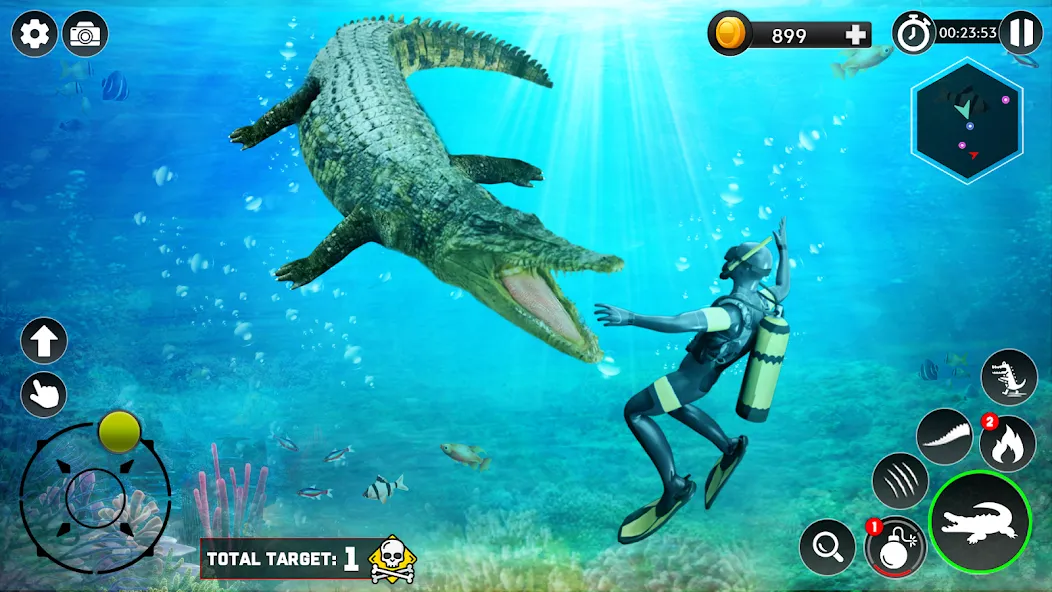 Скачать Hungry Animal Crocodile Games бесплатно — Без рекламы и бесконечная энергия — скриншот 4