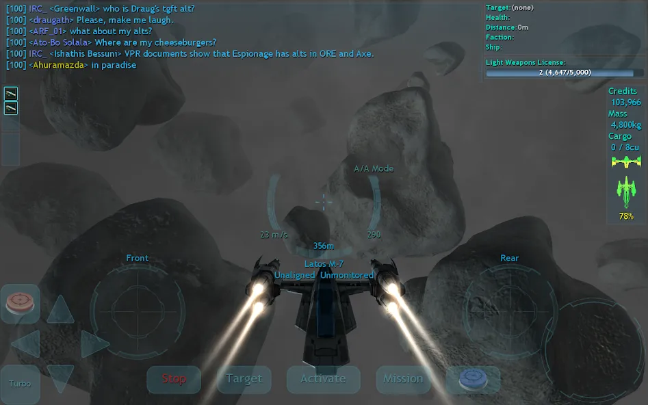Vendetta Online (3D Space MMO] на телефон — скачать мод: Безлимитные ресурсы и открытые корабли — скриншот 5