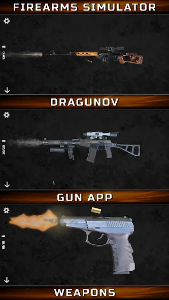 Gun Simulator : Tough Guns (Мод: Реалистичная стрельба и мощное оружие) — скачать на Андроид — скриншот 4 Gun Simulator : Tough Guns (Мод: Реалистичная стрельба и мощное оружие) — скачать на Андроид — скриншот 4