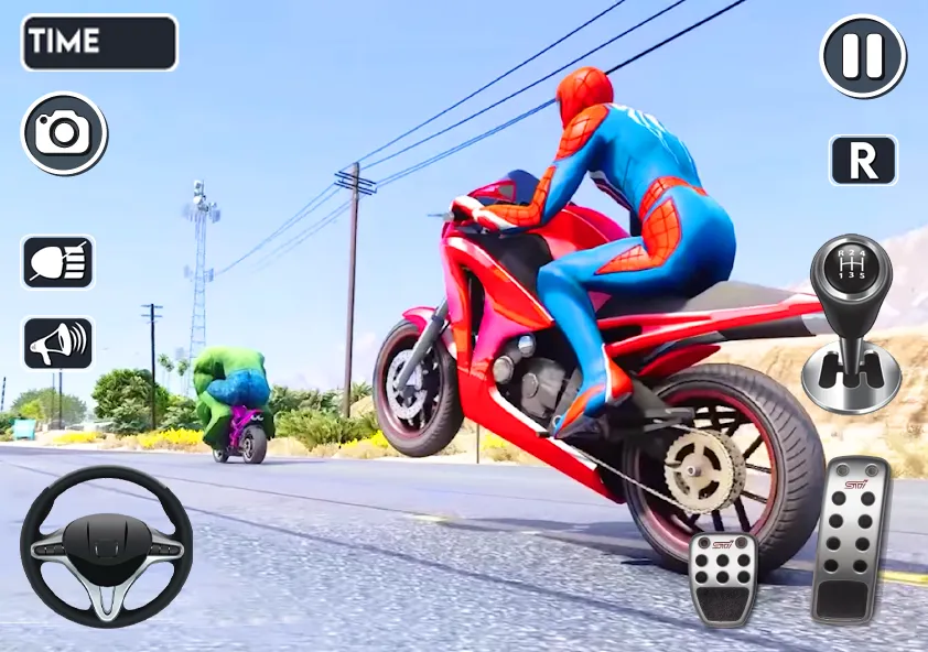 Spider Bike Stunt 3D Mega Ramp (Мод: Безлимитные деньги и все байки открыты) — скачать на Андроид — скриншот 1 Spider Bike Stunt 3D Mega Ramp (Мод: Безлимитные деньги и все байки открыты) — скачать на Андроид — скриншот 1