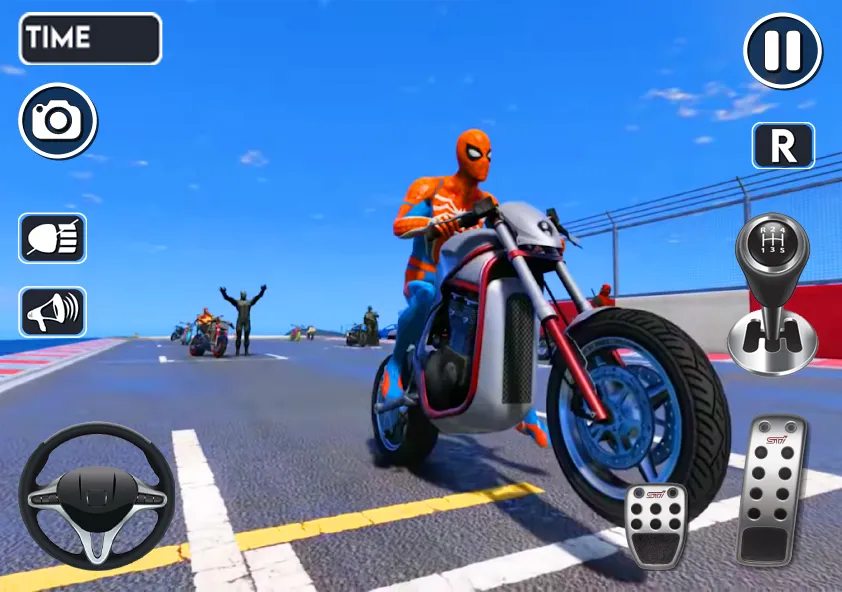 Spider Bike Stunt 3D Mega Ramp (Мод: Безлимитные деньги и все байки открыты) — скачать на Андроид — скриншот 4 Spider Bike Stunt 3D Mega Ramp (Мод: Безлимитные деньги и все байки открыты) — скачать на Андроид — скриншот 4