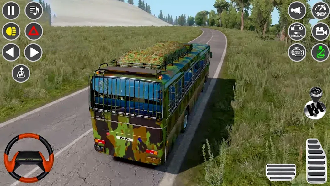 US Military Coach Simulator 3D (Мод: Безлимитные деньги и топливо) — скачать на Андроид — скриншот 3 US Military Coach Simulator 3D (Мод: Безлимитные деньги и топливо) — скачать на Андроид — скриншот 3