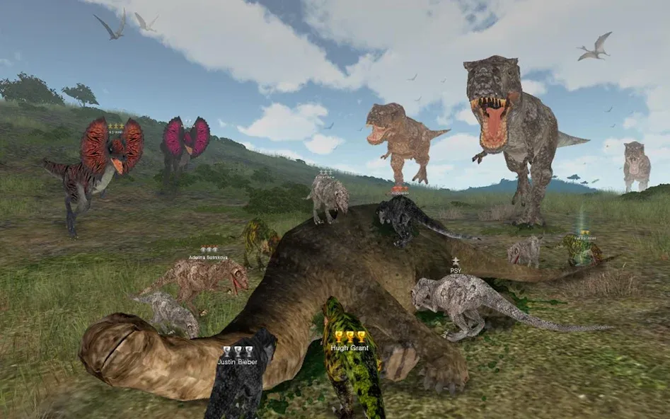 Dinos Online взлом на Андроид — Много денег и усиленные динозавры — скриншот 2