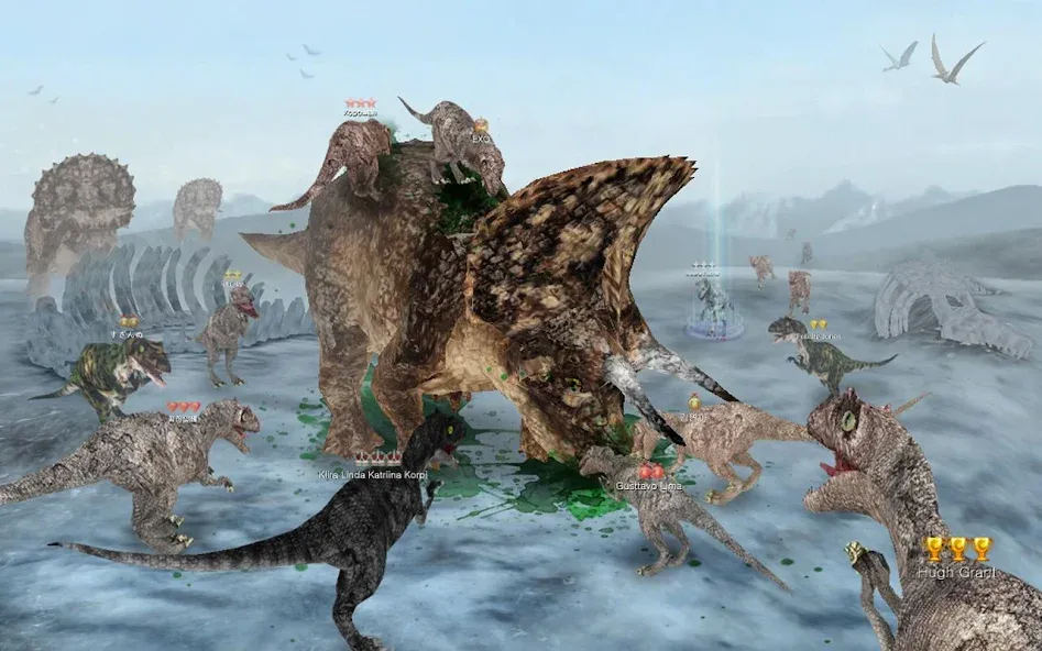 Dinos Online взлом на Андроид — Много денег и усиленные динозавры — скриншот 4