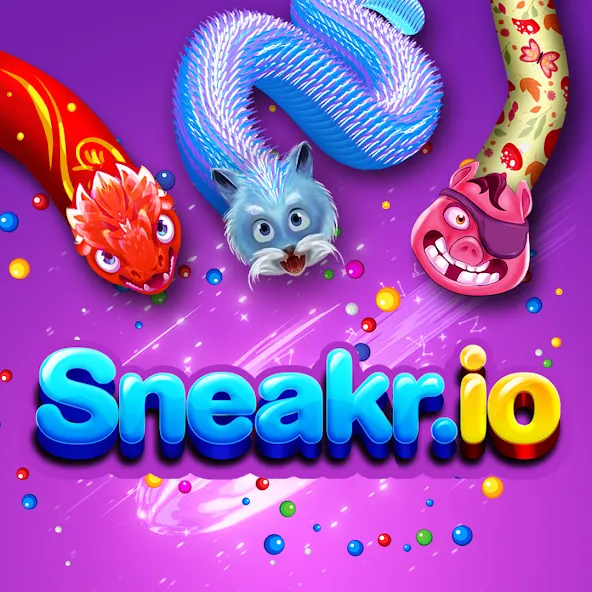 Скачать Sneak.io - Snake Game — Бесконечные очки и усиления — скриншот 1
