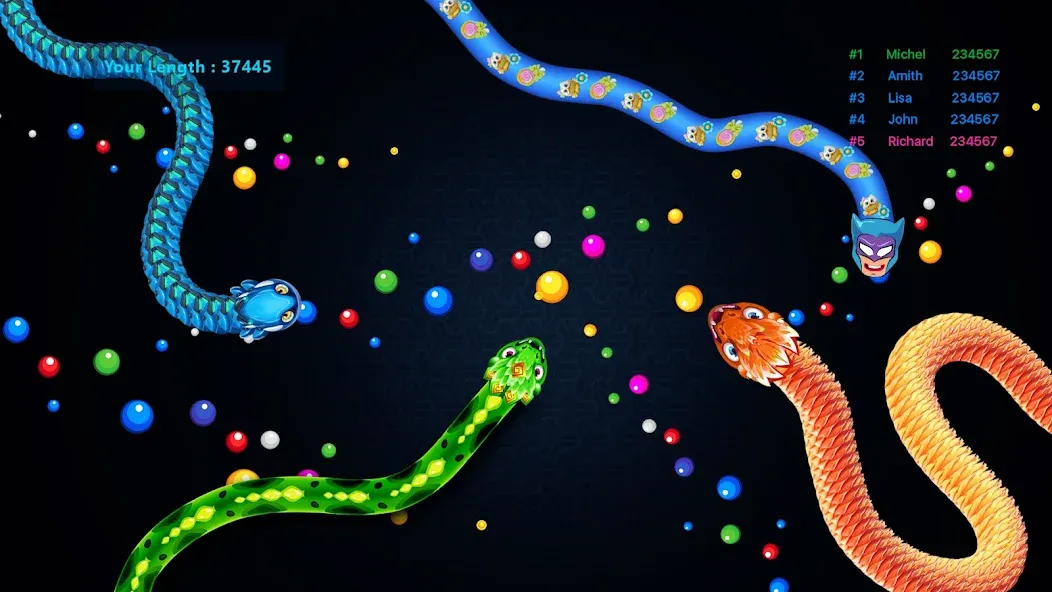 Скачать Sneak.io - Snake Game — Бесконечные очки и усиления — скриншот 4