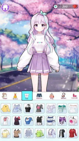 Anime Dress Up and Makeup Game MOD APK скачать на Андроид — Разблокирована вся одежда и макияж — скриншот 2 Anime Dress Up and Makeup Game MOD APK скачать на Андроид — Разблокирована вся одежда и макияж — скриншот 2