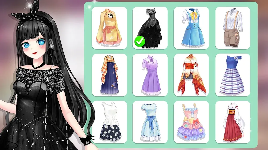 Anime Dress Up and Makeup Game MOD APK скачать на Андроид — Разблокирована вся одежда и макияж — скриншот 5 Anime Dress Up and Makeup Game MOD APK скачать на Андроид — Разблокирована вся одежда и макияж — скриншот 5