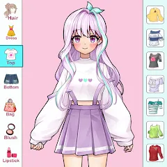 Anime Dress Up and Makeup Game MOD APK скачать на Андроид — Разблокирована вся одежда и макияж