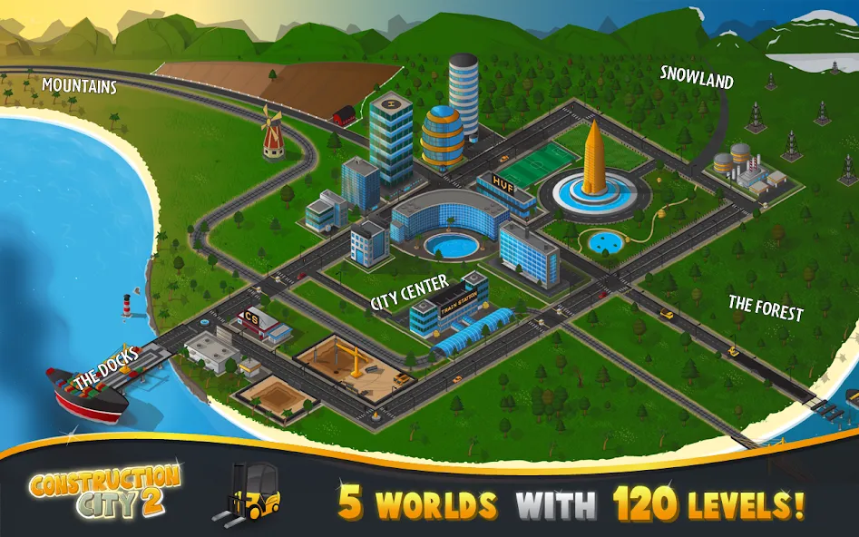 Construction City 2 мод на Андроид: Безлимитные деньги и все машины — скриншот 3