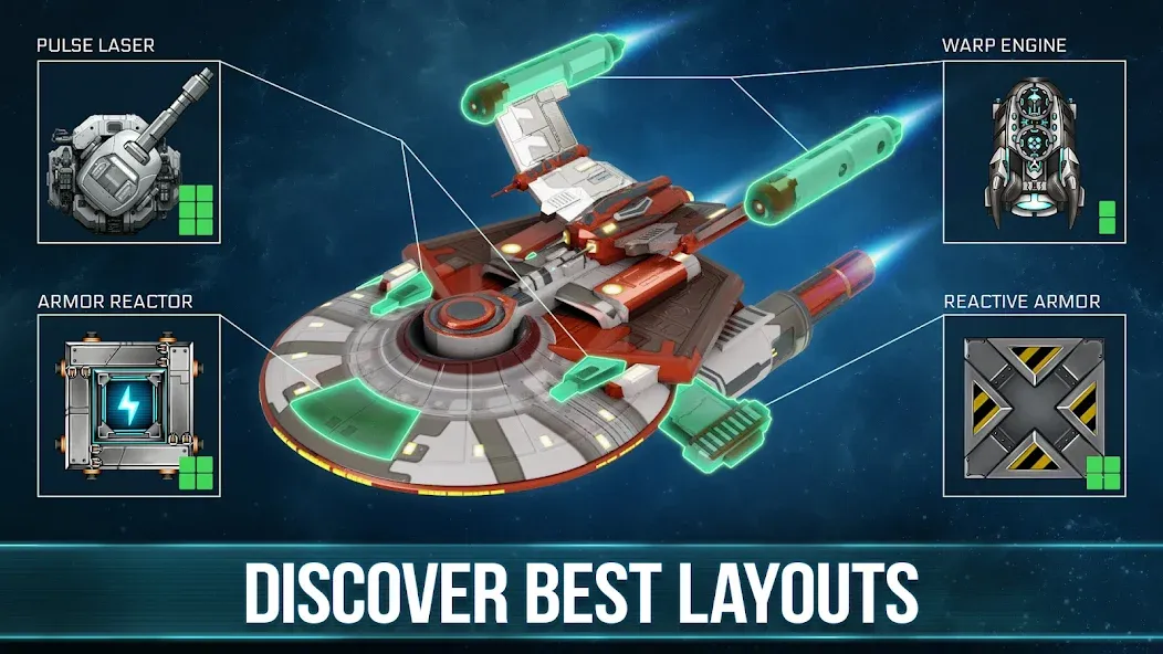 Space Arena: Construct & Fight MOD APK: Много денег и ресурсов — скриншот 4