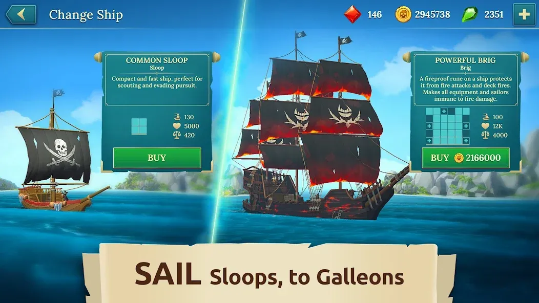 Pirate Ships・Build and Fight на телефон — скачать мод: Безлимитные ресурсы и корабли — скриншот 3 Pirate Ships・Build and Fight на телефон — скачать мод: Безлимитные ресурсы и корабли — скриншот 3