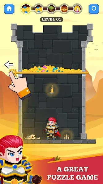 Hero Rescue — последняя версия с модом (Безлимитные монеты и подсказки) — скриншот 1 Hero Rescue — последняя версия с модом (Безлимитные монеты и подсказки) — скриншот 1