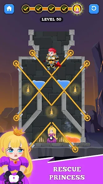 Hero Rescue — последняя версия с модом (Безлимитные монеты и подсказки) — скриншот 3 Hero Rescue — последняя версия с модом (Безлимитные монеты и подсказки) — скриншот 3