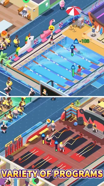 Скачать Fitness Club Tycoon последней версии — Безлимитные деньги и энергия — скриншот 3 Скачать Fitness Club Tycoon последней версии — Безлимитные деньги и энергия — скриншот 3