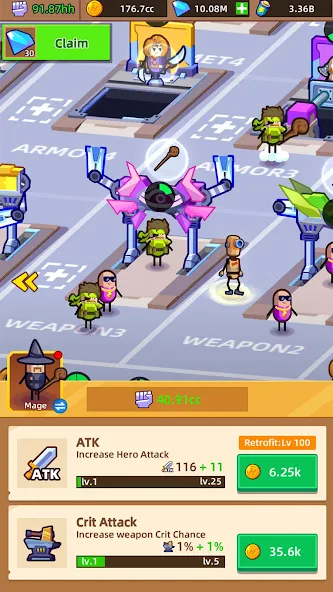 Hero Making Tycoon: Idle Games — скачать мод: Безлимитные деньги и герои — скриншот 5 Hero Making Tycoon: Idle Games — скачать мод: Безлимитные деньги и герои — скриншот 5