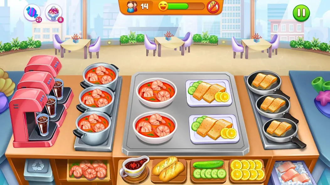 Скачать взлом Cooking Restaurant Food Games — Много денег и открыты уровни — скриншот 1 Скачать взлом Cooking Restaurant Food Games — Много денег и открыты уровни — скриншот 1