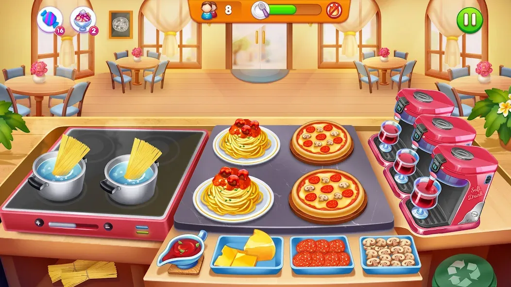 Скачать взлом Cooking Restaurant Food Games — Много денег и открыты уровни — скриншот 2 Скачать взлом Cooking Restaurant Food Games — Много денег и открыты уровни — скриншот 2
