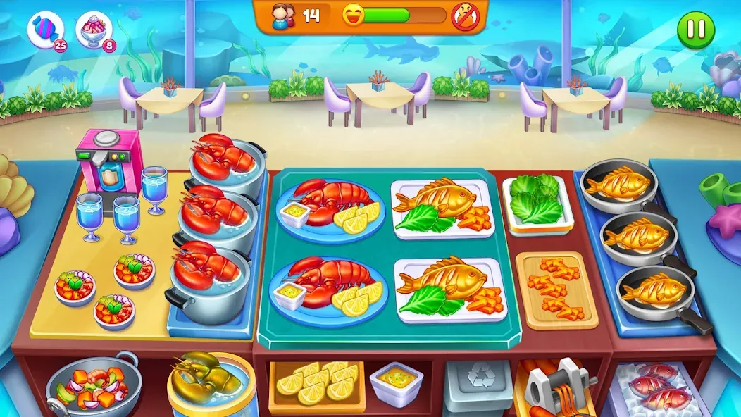 Скачать взлом Cooking Restaurant Food Games — Много денег и открыты уровни — скриншот 4 Скачать взлом Cooking Restaurant Food Games — Много денег и открыты уровни — скриншот 4