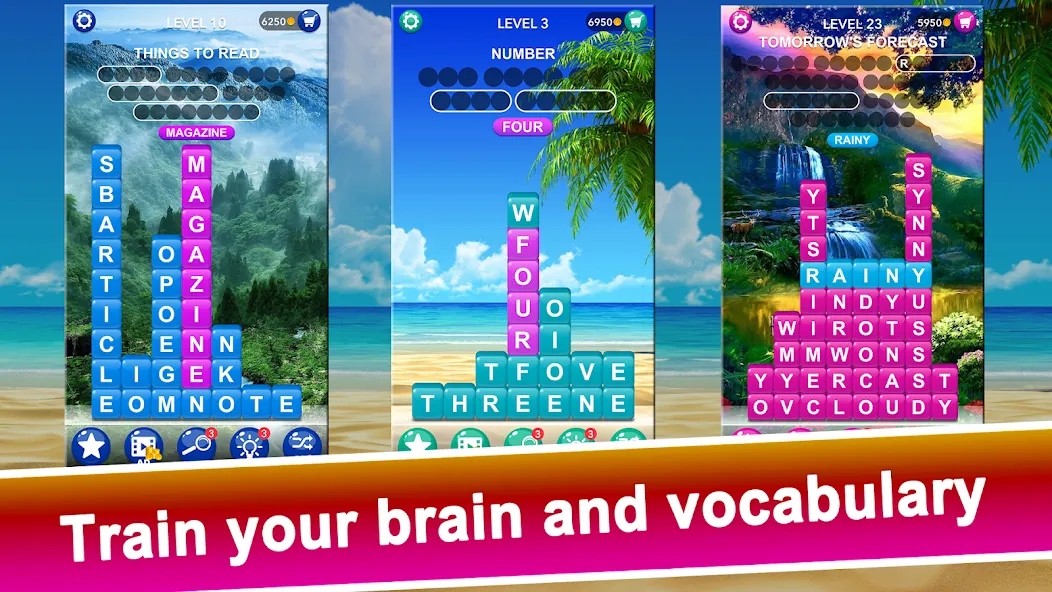 Word Tiles :Hidden Word Search взлом на Андроид — Безлимитные подсказки и открыты уровни — скриншот 4 Word Tiles :Hidden Word Search взлом на Андроид — Безлимитные подсказки и открыты уровни — скриншот 4
