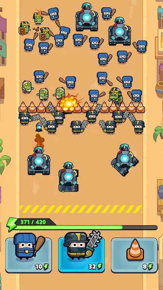 Police vs Zombie: Zombie City бесплатно на Андроид — мод: Безлимитные деньги и оружие — скриншот 2