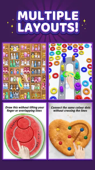 Tile Master 3D® - Triple Match на телефон — скачать мод: Безлимитные монеты и все уровни — скриншот 3