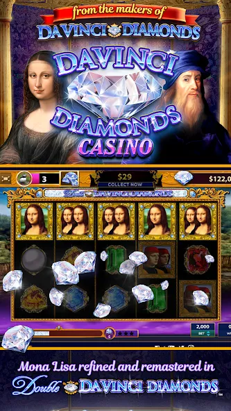 Da Vinci Diamonds Casino – Bes взлом APK — Бесконечные монеты и бесплатные вращения — скриншот 1