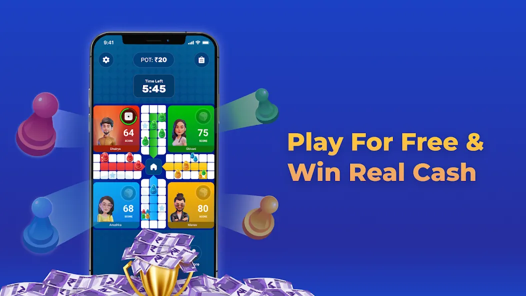 Play Ludo Game Online Win Cash — взломанная версия, Выигрыш реальных денег без ограничений — скриншот 1