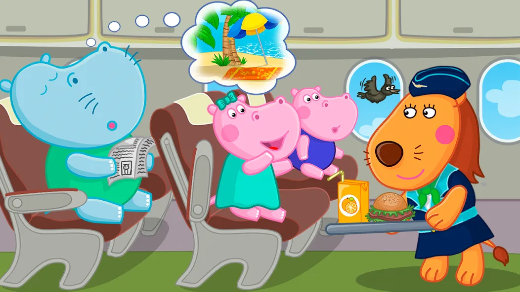 Скачать Hippo: Airport Profession Game — Все профессии и уровни открыты — скриншот 1