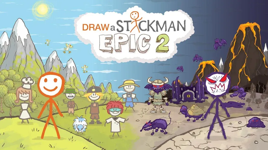 Draw a Stickman: EPIC 2 (Мод: Разблокированы все уровни и персонажи) — скачать на Андроид — скриншот 1